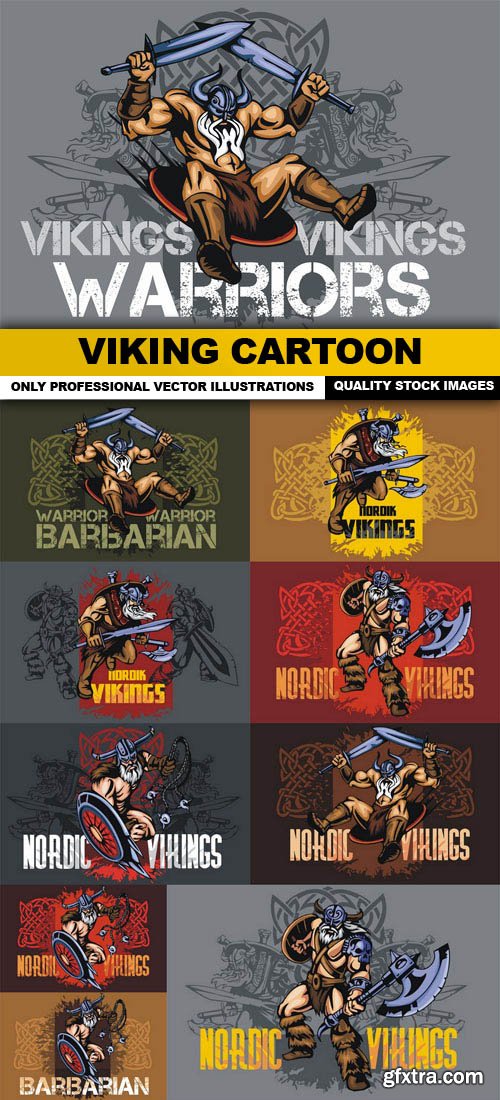 Viking Cartoon - 10 Vector