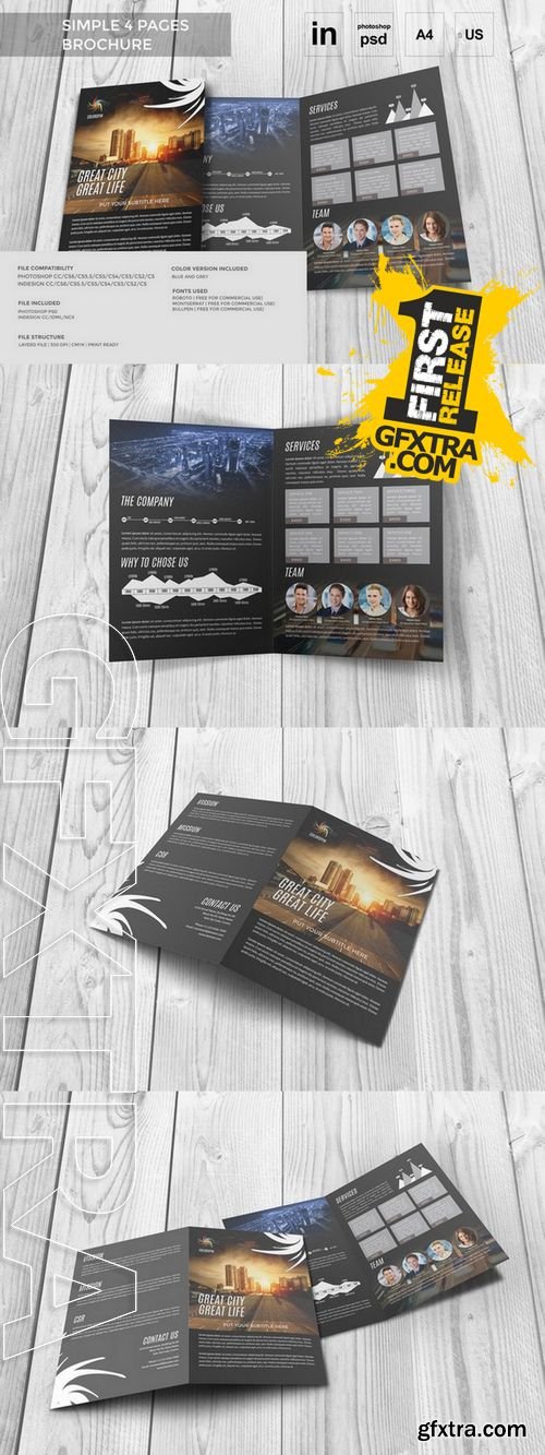 4 Pages A4 Size Brochure in PSD/IN - CM 281703