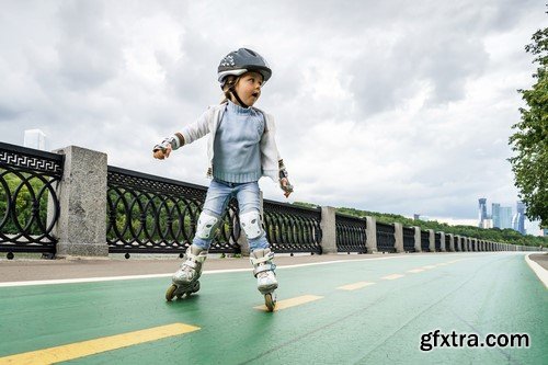 Children on roller skates