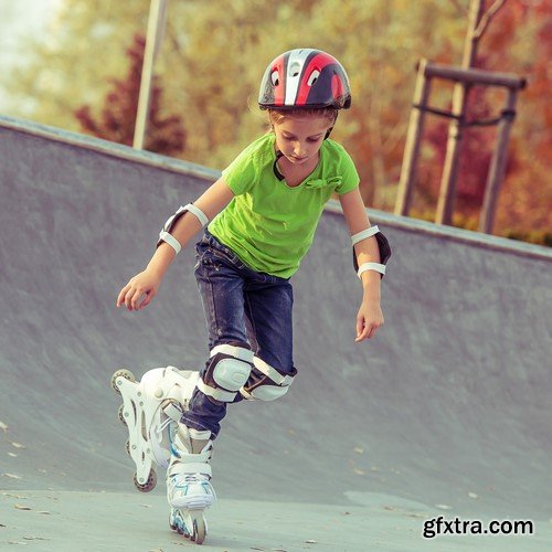 Children on roller skates