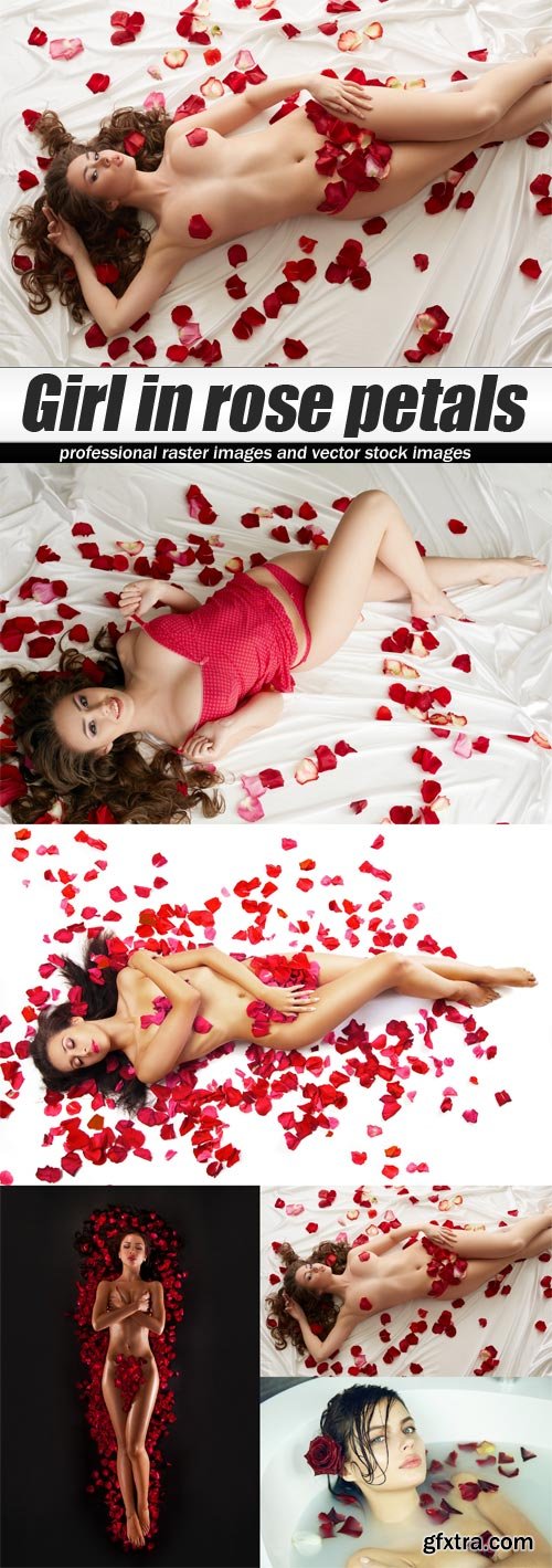 Girl in rose petals