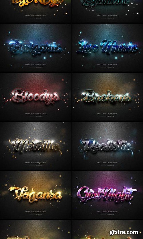 GraphicRiver Modern 3D Text Effects Big Bundle 11650283[