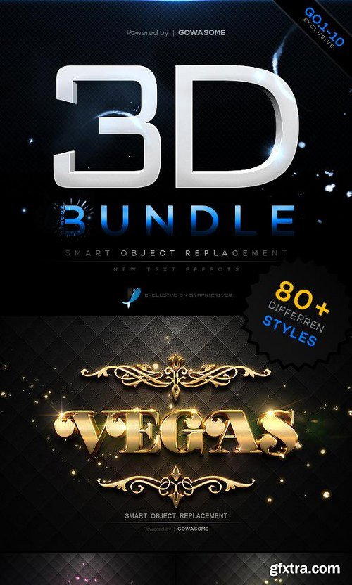 GraphicRiver Modern 3D Text Effects Big Bundle 11650283[