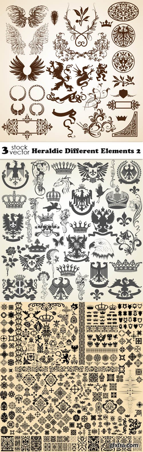 Vectors - Heraldic Different Elements 2