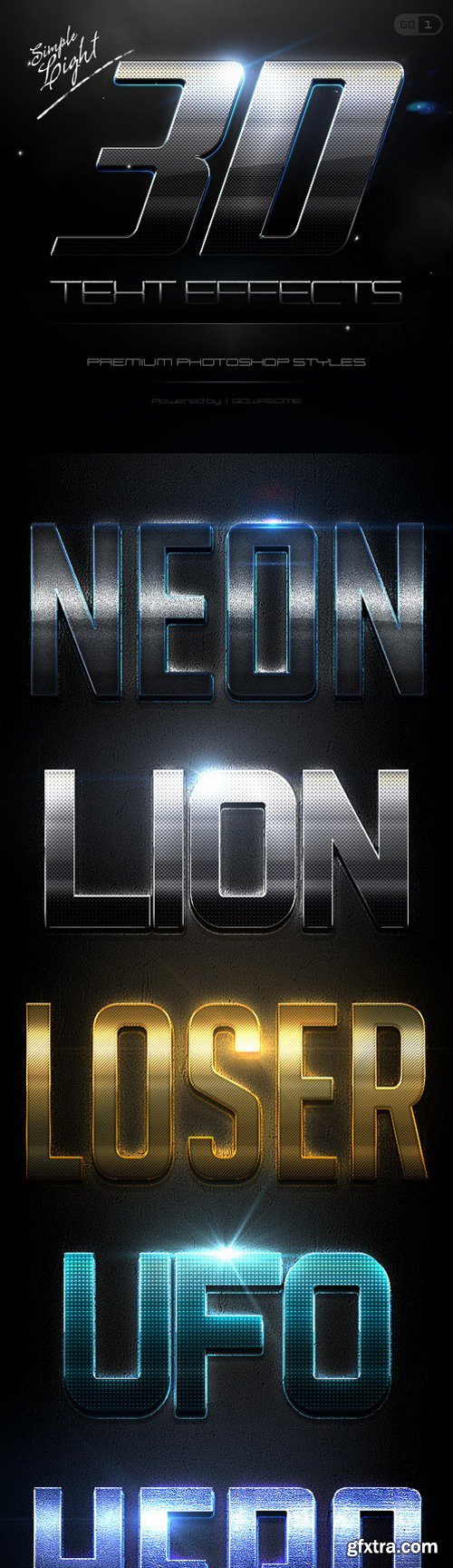 GraphicRiver - Simple 3d Light Text Effects Go1 11650424