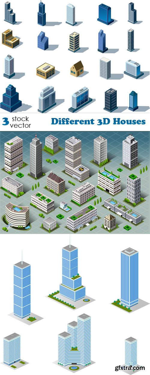 Vectors - Different 3D Houses