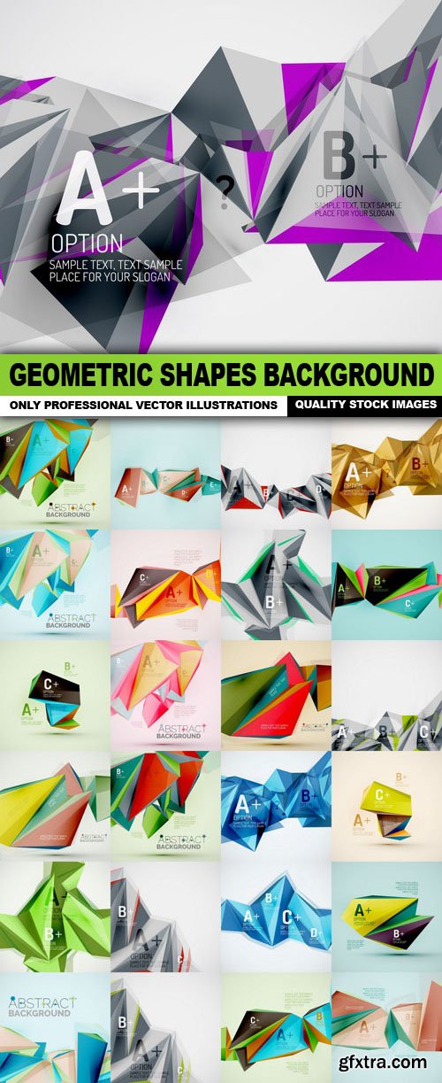 Geometric Shapes Background - 25 Vector