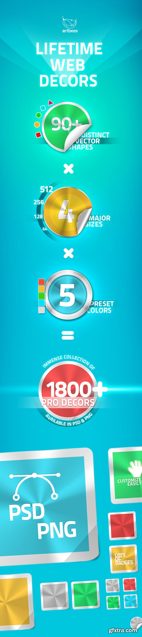 GraphicRiver - Lifetime Web Decors Badge Sticker Tag Ribbon Label 121555