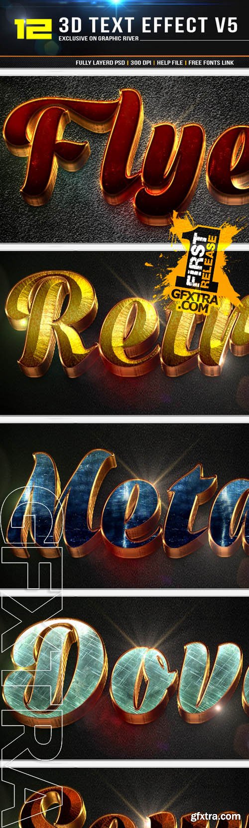 12 3D Text Effect v7 - GraphicRiver 11392155