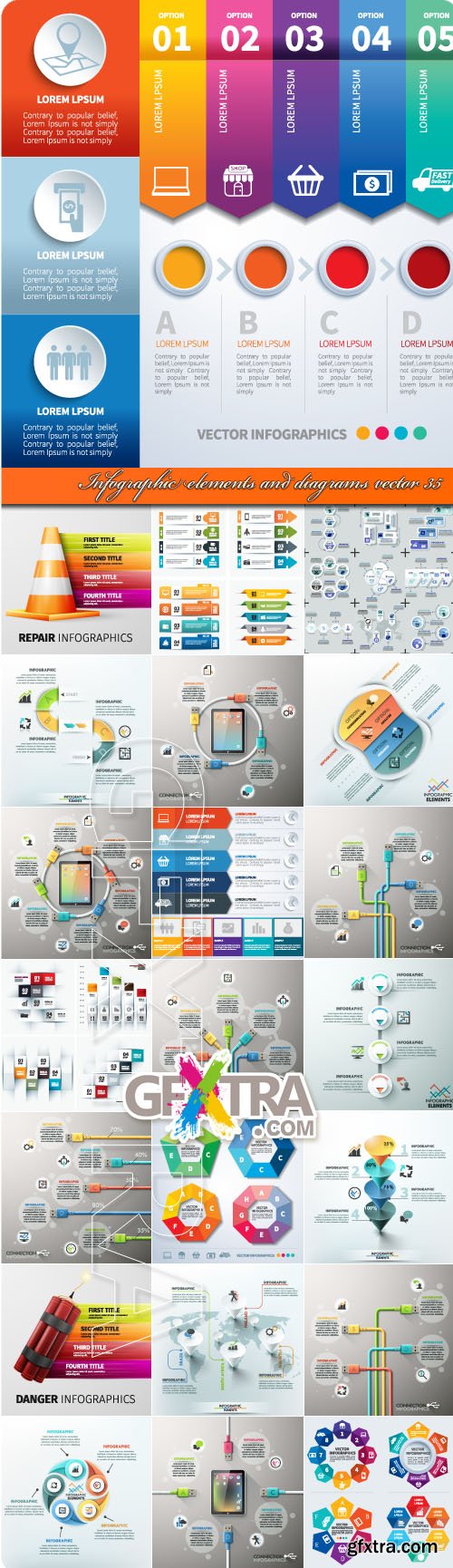Infographic elements and diagrams vector 35