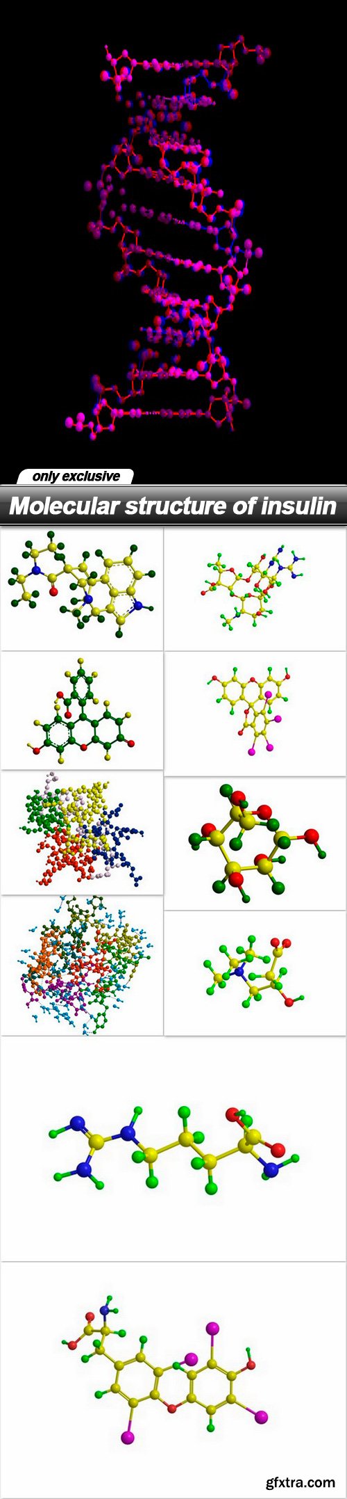 Molecular structure of insulin - 11 UHQ JPEG