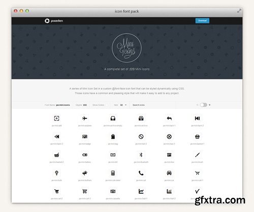 Mini Icon Font Set