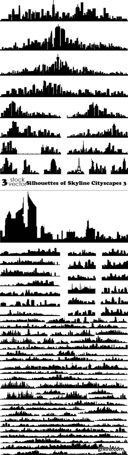 Vectors - Silhouettes of Skyline Cityscapes 3