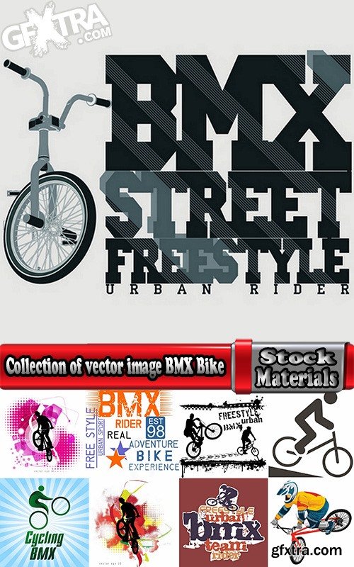 Collection of vector image BMX Bike extreme sport flyer 25 Eps