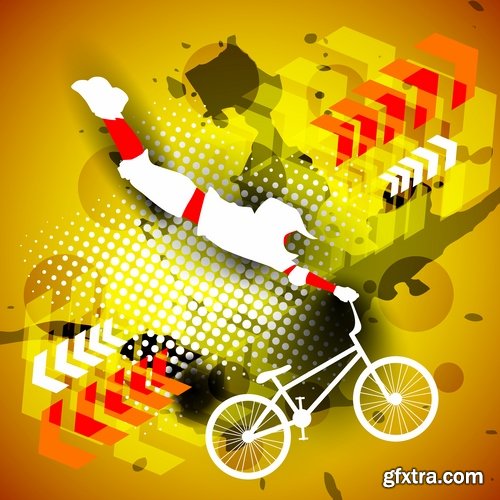 Collection of vector image BMX Bike extreme sport flyer 25 Eps