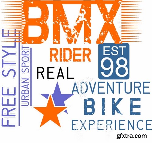 Collection of vector image BMX Bike extreme sport flyer 25 Eps