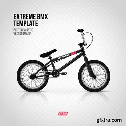 Collection of vector image BMX Bike extreme sport flyer 25 Eps