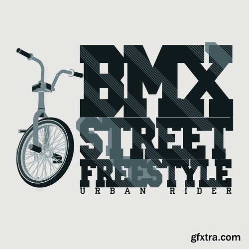 Collection of vector image BMX Bike extreme sport flyer 25 Eps