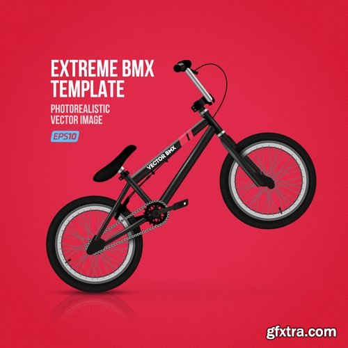 Collection of vector image BMX Bike extreme sport flyer 25 Eps