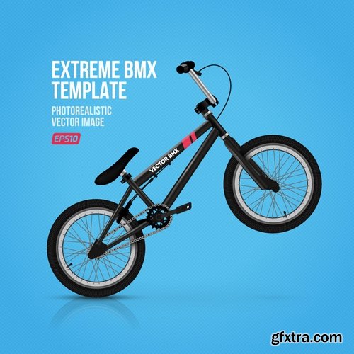 Collection of vector image BMX Bike extreme sport flyer 25 Eps