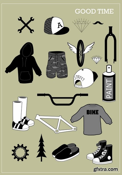 Collection of vector image BMX Bike extreme sport flyer 25 Eps