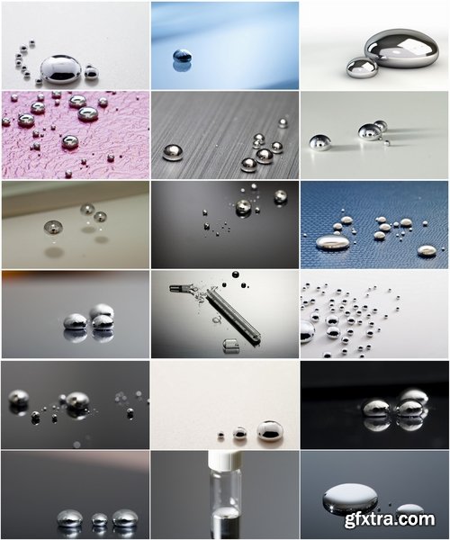 Collection of illustration metal mercury drop a background 25 HQ Jpeg