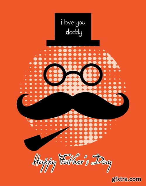 Collection of vector image gift card Daddy\'s day father 25 Eps