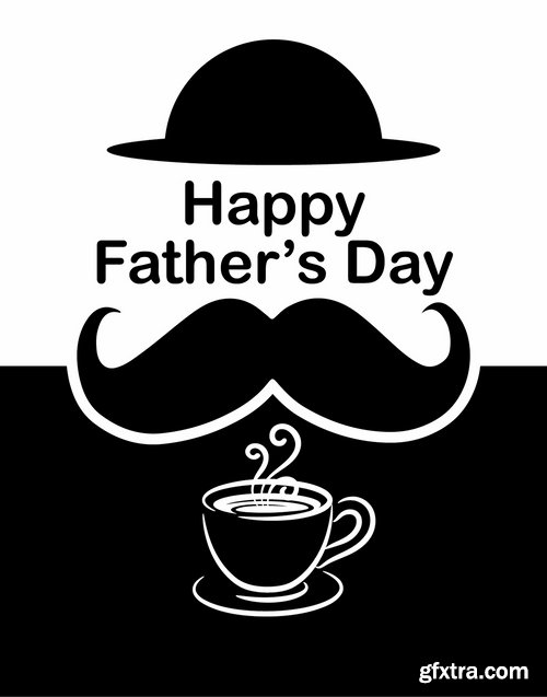 Collection of vector image gift card Daddy\'s day father 25 Eps