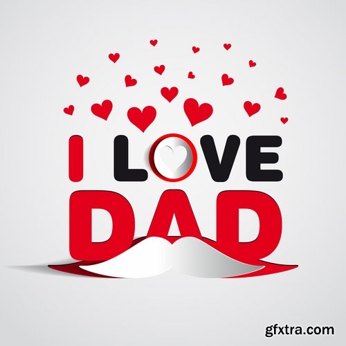 Collection of vector image gift card Daddy\'s day father 25 Eps