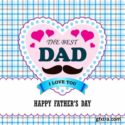 Collection of vector image gift card Daddy\'s day father 25 Eps