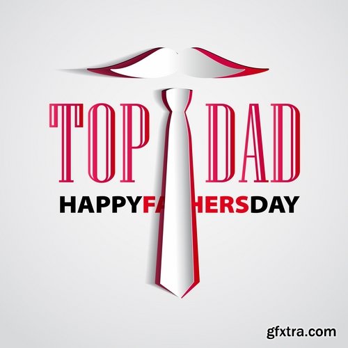 Collection of vector image gift card Daddy\'s day father 25 Eps