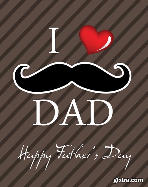 Collection of vector image gift card Daddy\'s day father 25 Eps