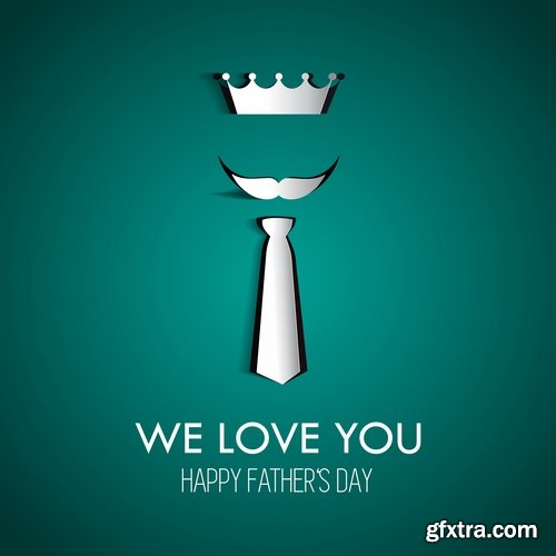 Collection of vector image gift card Daddy\'s day father 25 Eps