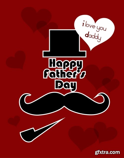 Collection of vector image gift card Daddy\'s day father 25 Eps