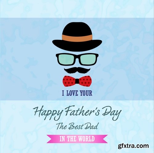 Collection of vector image gift card Daddy\'s day father 25 Eps