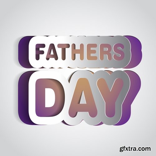 Collection of vector image gift card Daddy\'s day father 25 Eps