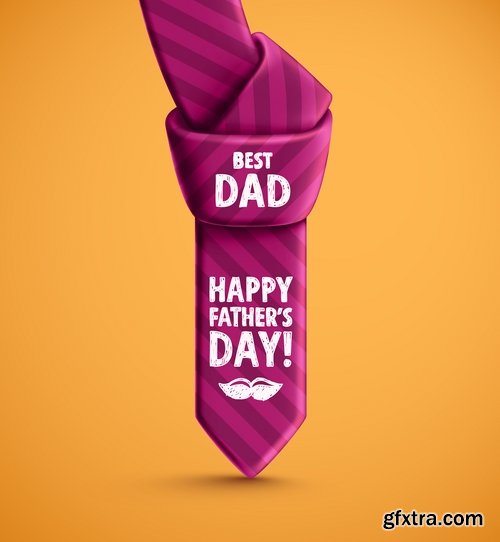 Collection of vector image gift card Daddy\'s day father 25 Eps