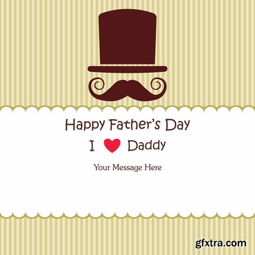 Collection of vector image gift card Daddy\'s day father 25 Eps