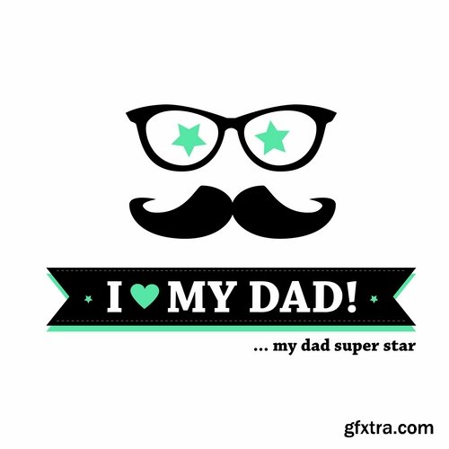 Collection of vector image gift card Daddy\'s day father 25 Eps