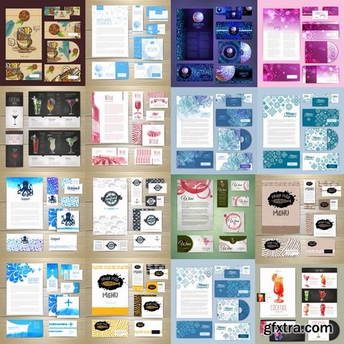 Collection of vector picture corporate advertising banner design elements flyer 25 Eps