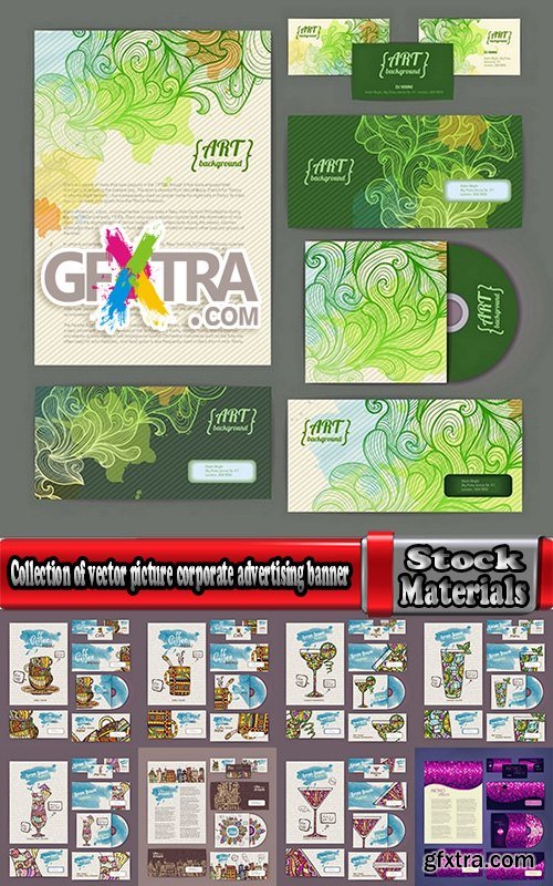 Collection of vector picture corporate advertising banner design elements flyer 25 Eps