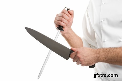 Collection of various kitchen knife slicing produce chef blade acuity 25 HQ Jpeg