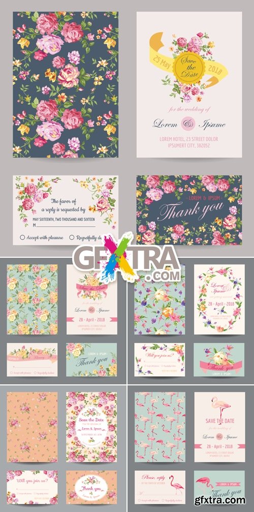 Wedding Invitation Cards Vector 3