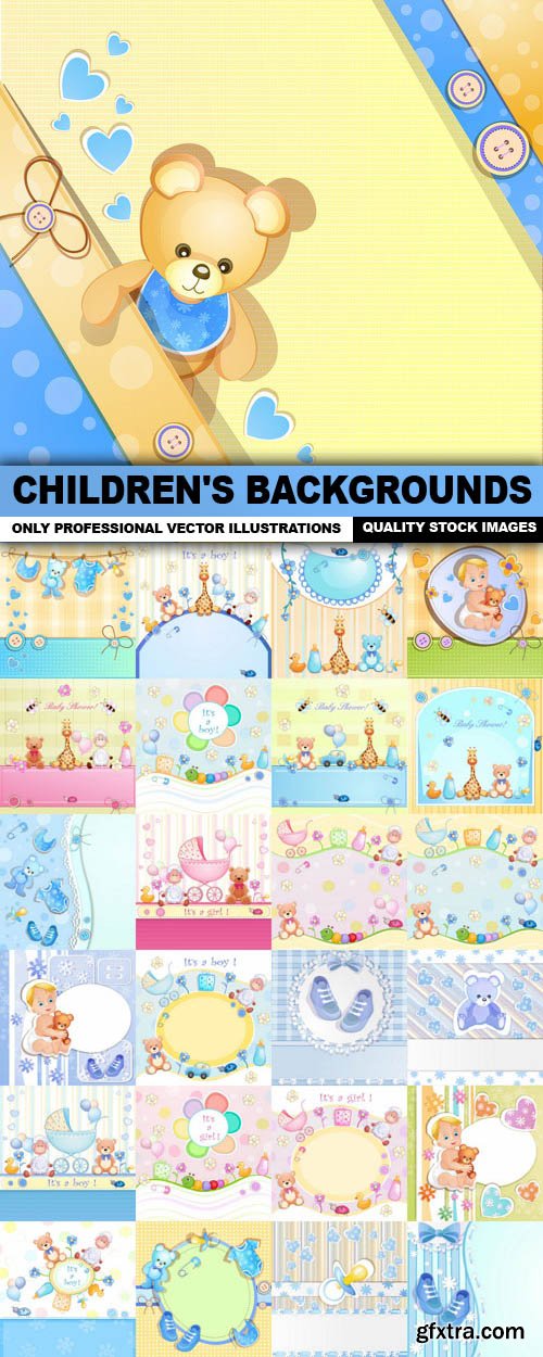 Children's Backgrounds - 25 Vector