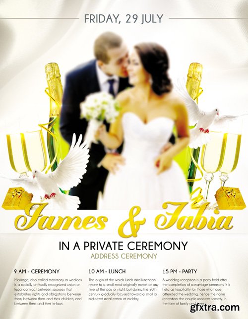 Wedding Flyer PSD Template + Facebook Cover