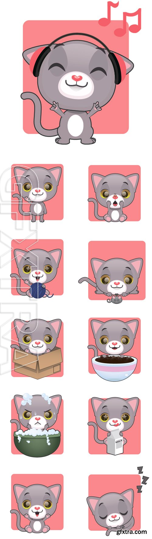 Stock Vectors - Cute gray kitten