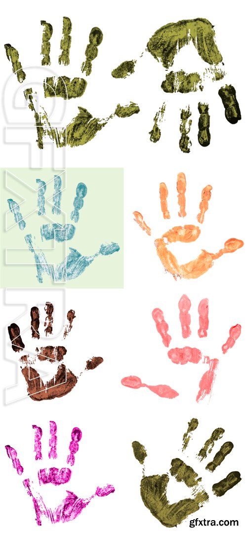 Stock Vectors - Print of a human palm, with grungy skin texture pattern. Creative design element that can be used as a background with text or as an element of a logo