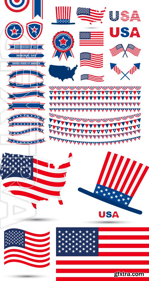 Stock Vectors - Vector of American flag color