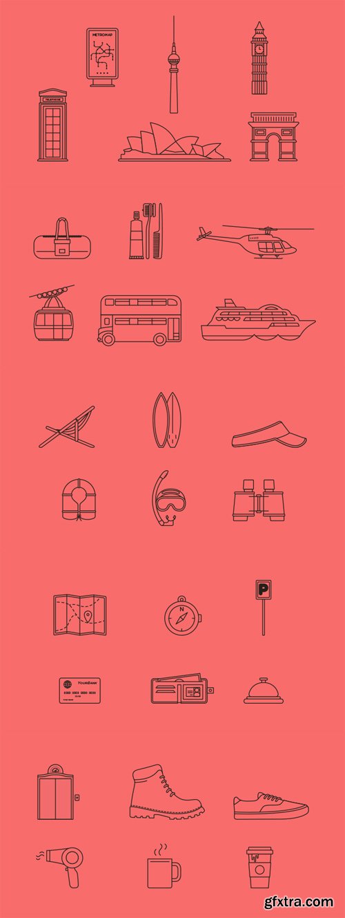 Travel Icons Collection Set Vol 2