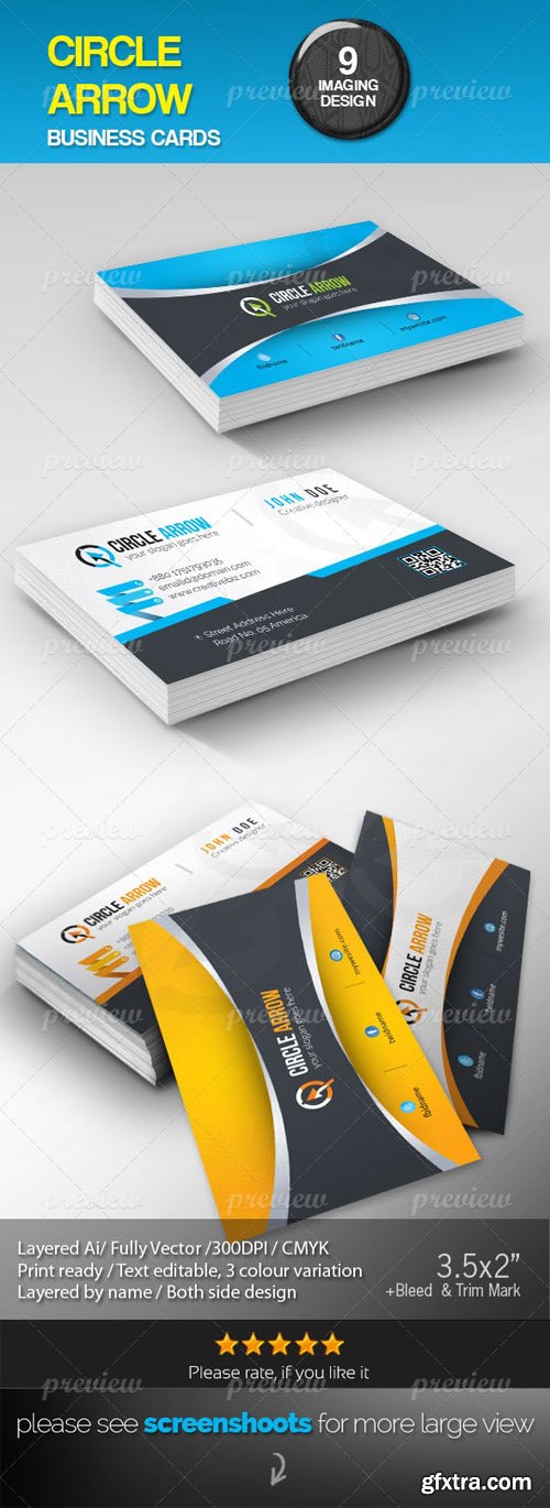 Circle Arrow Corporate Business Card 3933